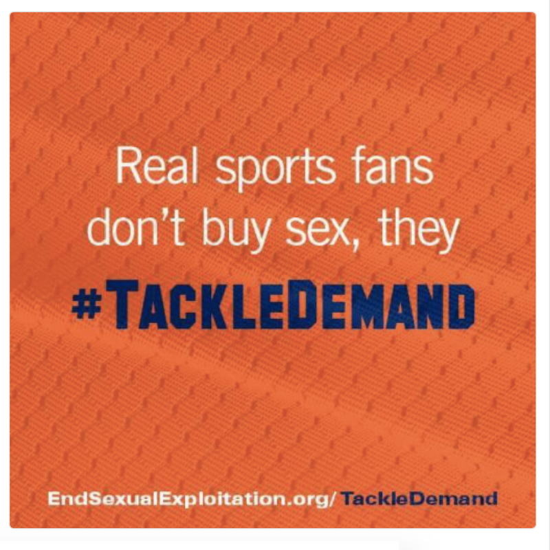 Social Media Campaign to #TackleDemand for Super Bowl Sex Trafficking Reaches Over 1 Million People