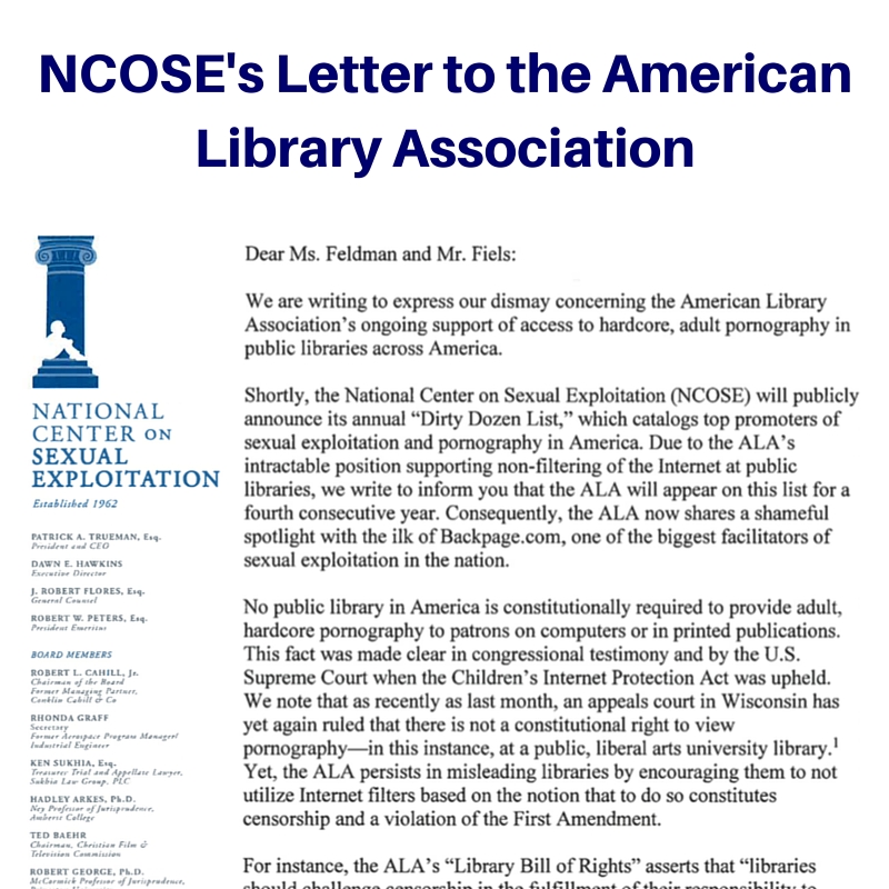 Our Letter to the American Library Association