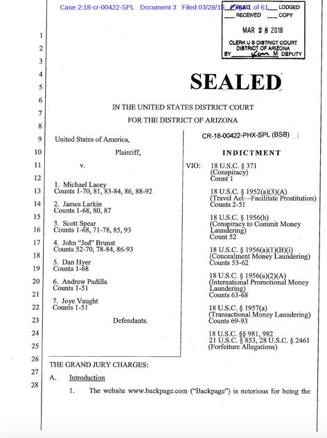 Indictment Against Backpage April 2018