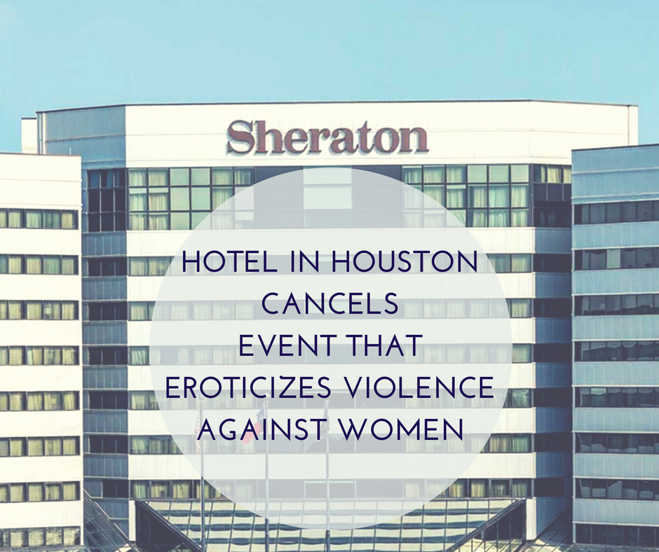 VICTORY! Another Hotel cancels 'Black and Blue' event eroticizing violence against women