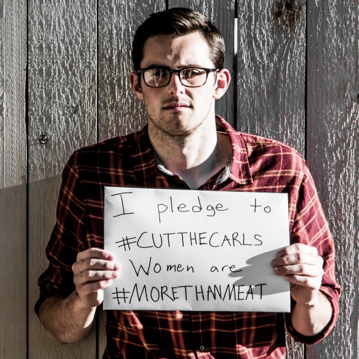I pledge to #cutthecarls because women are #morethanmeat! @Carlsjr & @Hardees stop using sexual exploitation to profit