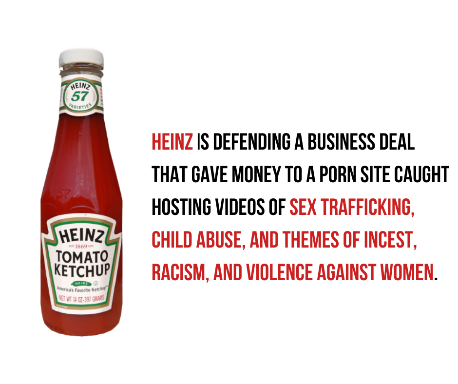 Op-ed: Heinz's "Food Porn" Ads Fund Sex Trafficking and Child Abuse Porn