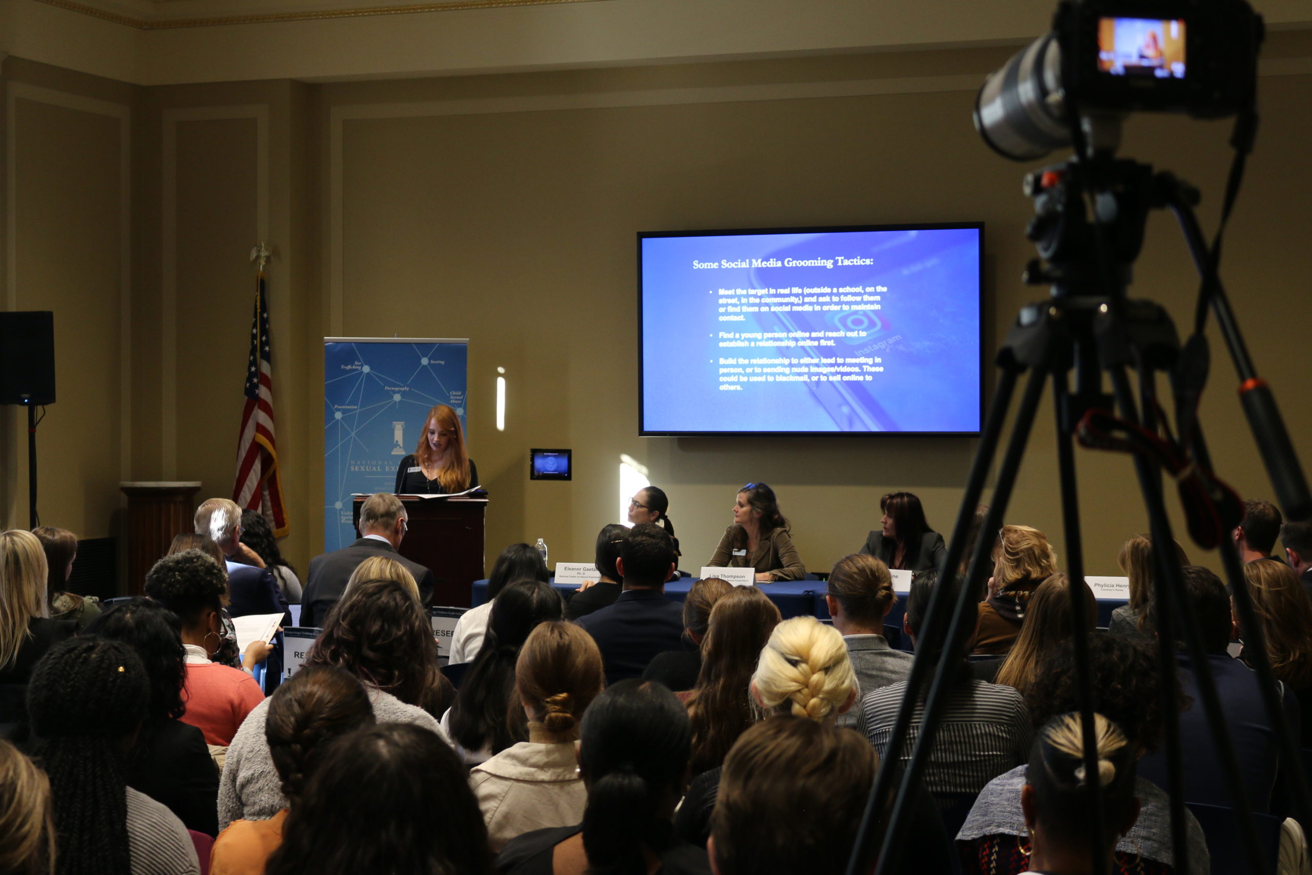 Haley Halverson speaks at the National Center on Sexual Exploitation's national symposium on online child safety