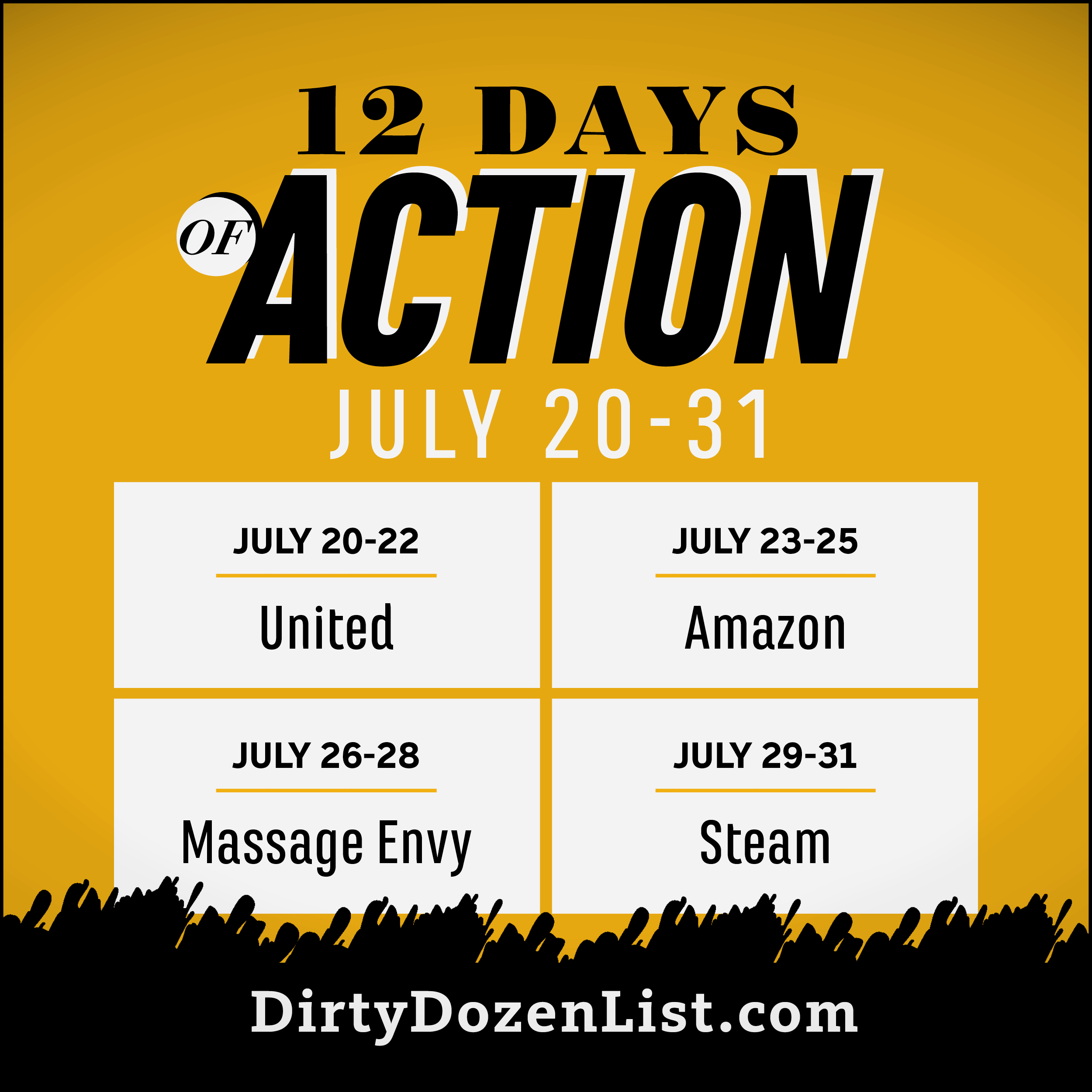 2019 12 Days of Action calendar