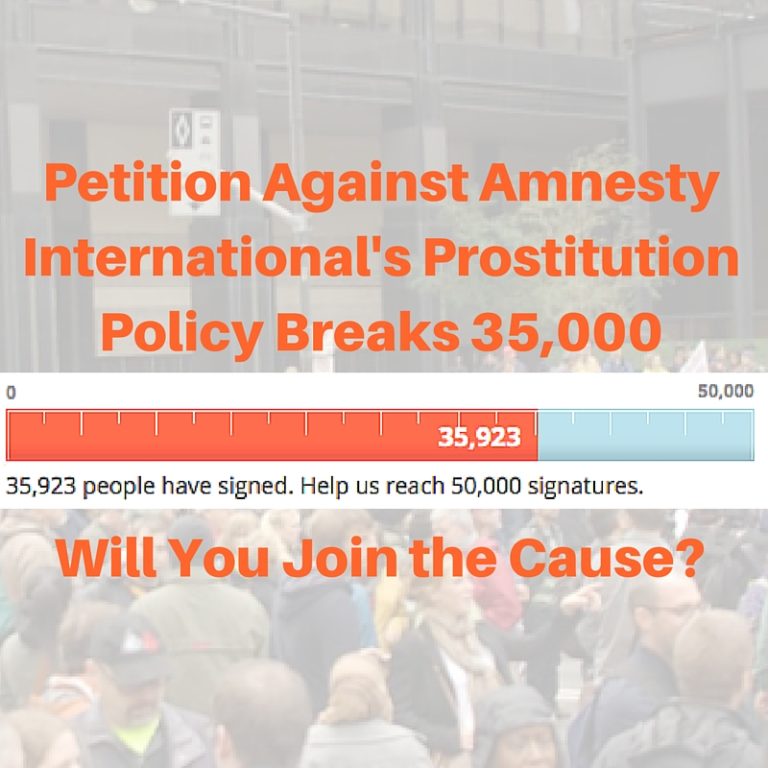 Petition Against Amnesty International's Prostitution Policy Breaks 35