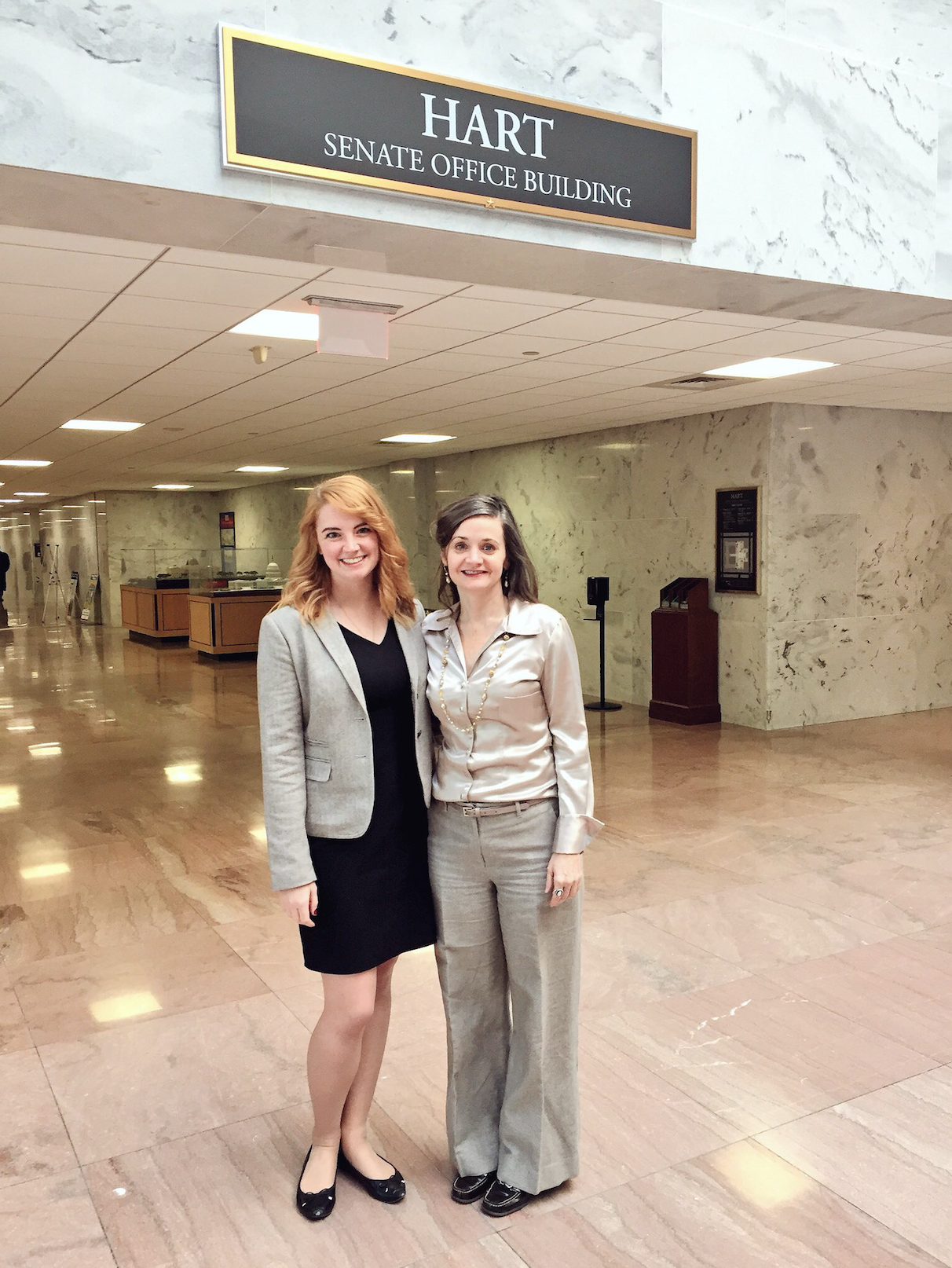 Haley Halverson and Lisa Thompson in the Hart Senate Office Building