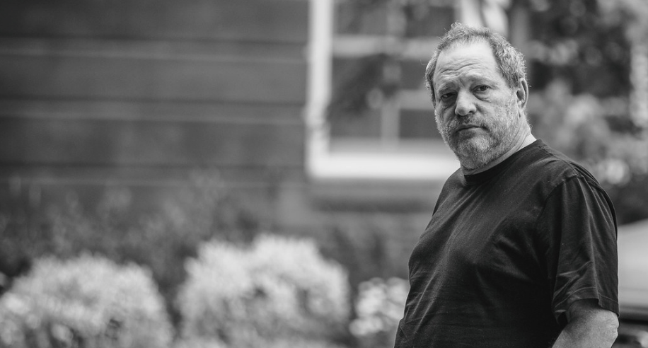A black and white photograph of Harvey Weinstein headlines a blog about Harvey Weinstein's convictions (Photograph Credit: Thomas Hawk [Some Rights Reserved])