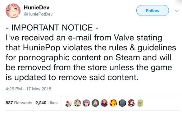 VICTORY: Steam to remove sexually explicit and violent videogames from platform