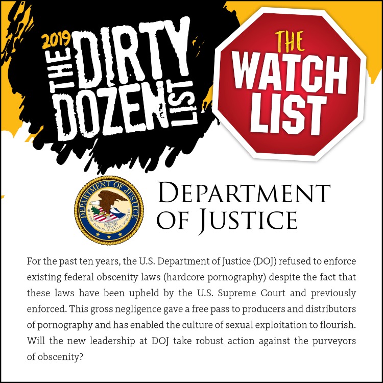 Dirty Dozen List 2019 - Dept of Justice watch list