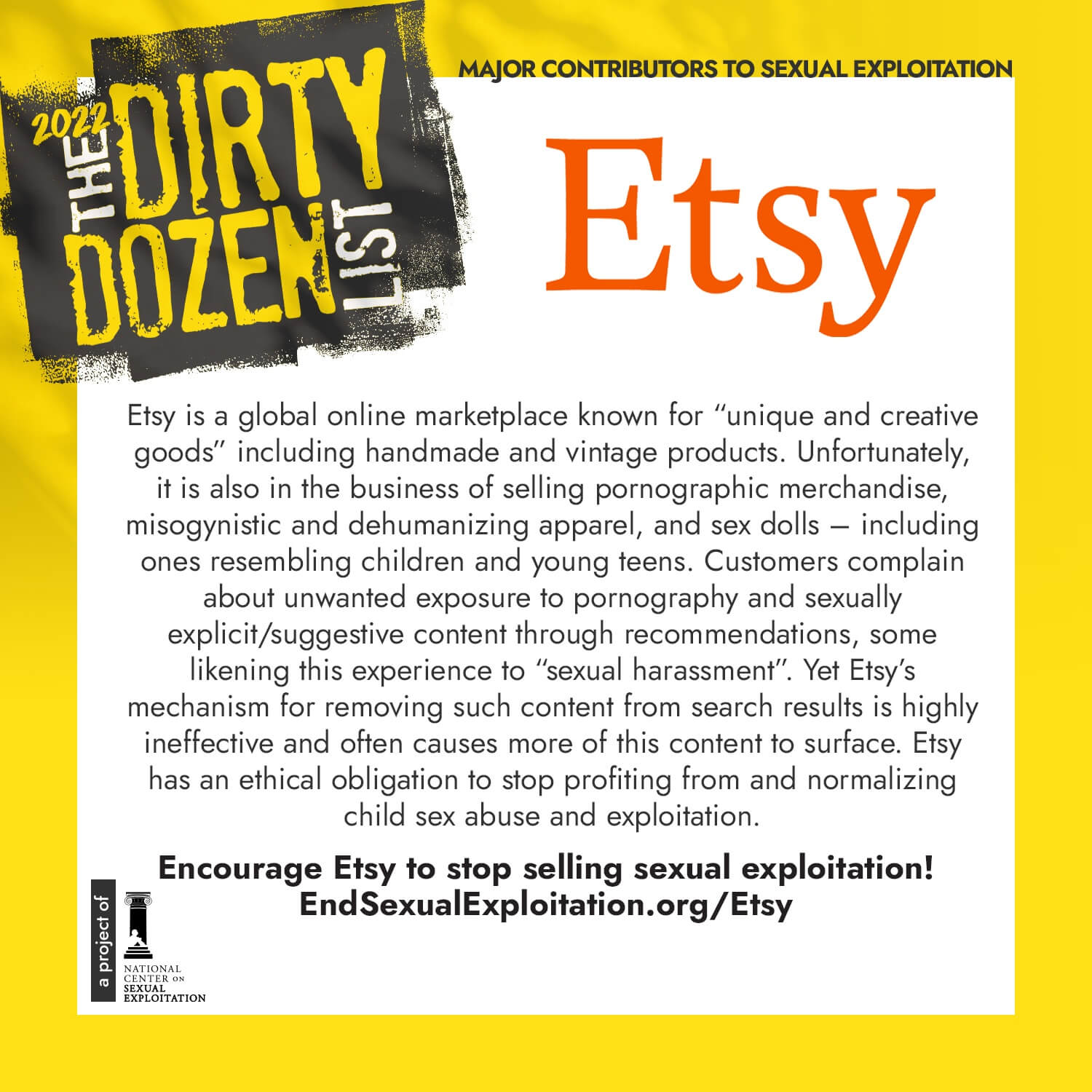 Dirty Dozen List 2022 - Etsy