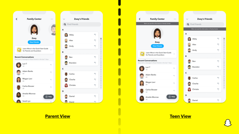 What the Snapchat Family Center Looks Like for Parents and for Teens